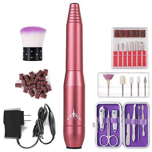 Practice Hand for Acrylic Nails with Nail Drill - Ejiubas Flexible Movable Fake Model Hands,Portable Electric Nail Drill Efile 20000RPM,Manicure DIY Practice Tools Kit