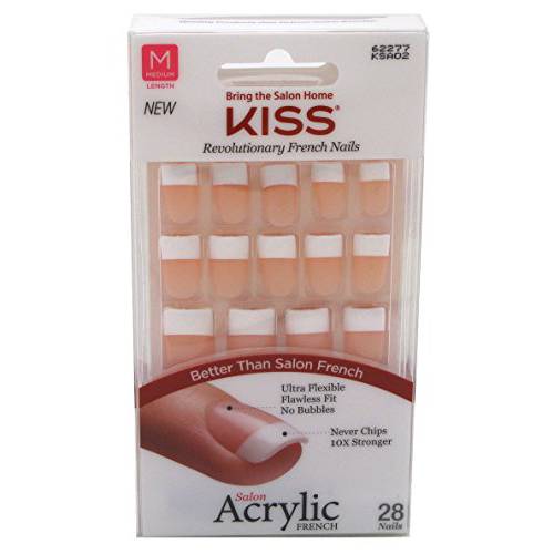 KISS Salon Acrylic French Nails Kit Sugar Rush Medium KSA02 (6 PACK)