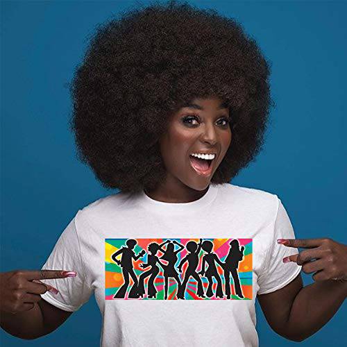 Imierfa Afro Wigs for Black Women Short Kinky Curly Jumbo Afro Wig Fluffy and Soft Natural Looking High Temperature Fiber Synthetic Wig for Women Off Black Color(Size Middle)
