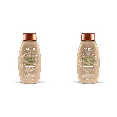 Aveeno Scalp Soothing Oat Milk Blend Shampoo & Conditioner Set for Daily Moisture and Light Nourishment, Sulfate Free, No Dyes or Parabens, 12 fl. Oz