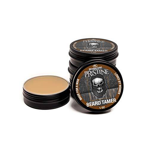 Beard Gains Pristine Scented Color Tinted Beard Tamer Wax for Men, Shape, Style & Groom Facial Hairs with Organic Balm Leave In Conditioner, Control Wild Whisker Hairs - Choose Your Hair Color (Brown)