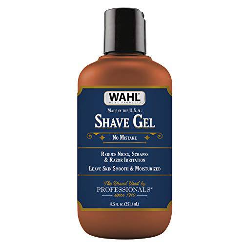 Wahl Shave Gel for a Clean, Close, Comfortable Shave. Easy to See Edging with the Clear Gel, Easily Clean the Razor and Soften Beard and Skin. Reduce Knicks, Scrapes, & Irritation – 8.5 Oz - 805609A