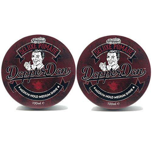 Dapper Dan Deluxe Pomade, Hair Styling Pomade For A Medium Hold Medium Shine All Day Look, Citrus & Vanilla Fragrance, 2 x 100 ml