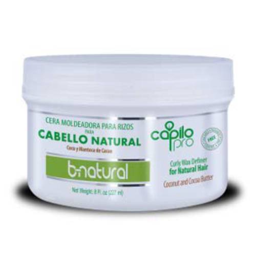 CAPILO PRO B-NATURAL CURLY MOLDING CREAM | COCONUT OIL & COCOA BUTTER. MOISTURIZER FOR NATURAL, KINKY & CURLY HAIR. PARABEN & SULFATE FREE. 8 OZ.