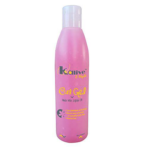 Kalive 2 Style Curl Gel 8 oz,Curly hair, Curl Defining Frizz Free Waves Natural Curls or Perm