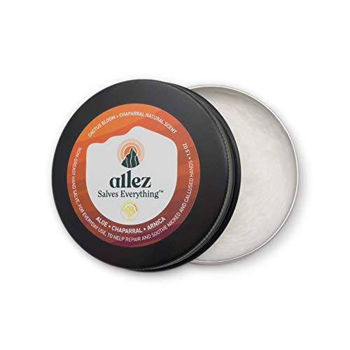 Allez outdoor Hand Salve for Dry Cracked Hands | Non greasy hand cream to repair nicked and calloused hands | PH Balanced Lotion | Desert Series | Chapparal and Cactus Bloom Scent | 1.5 oz.