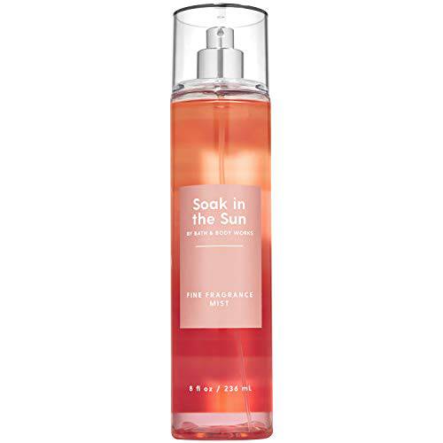 Bath and Body Works SOAK IN THE SUN Peach Sunset Fine Fragrance Mist 8 Fluid Ounce (2020 Limited Edition)