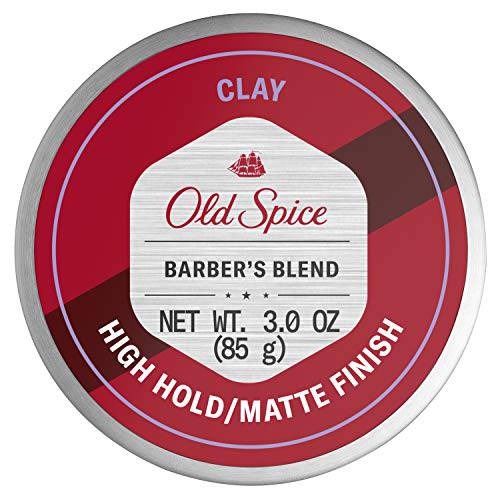 Old Spice Hair Styling Clay for Men, High Hold/Matte Finish, Barber’s Blend Infused with Aloe, 3 Ounce