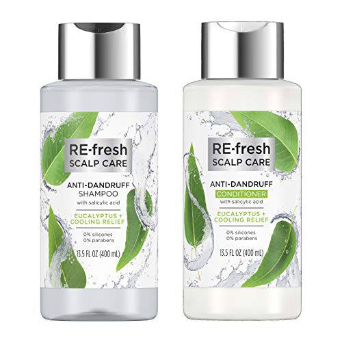RE-fresh Scalp Care - Anti-Dandruff Shampoo and Conditioner Set - Eucalyptus + Cooling Relief (13.5 oz each)