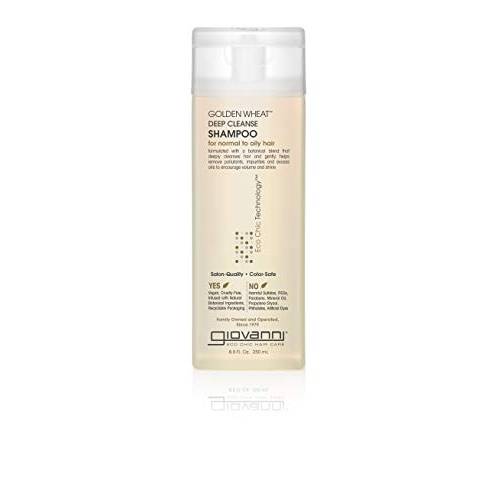 GIOVANNI Eco Chic Golden Wheat Deep Cleanse Shampoo, 8.5 oz. - Deep Cleansing With Botanical Oils, Spearmint Oil + Aloe Vera, Normal To Oily Hair