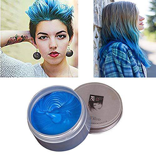 4 Colors Hair Color Wax - 4 in 1 Sliver Blue Purple Pink Red, Temporary Hair Color for Party, Cosplay, Date, Halloween