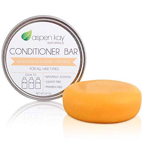 Solid Conditioner Bar, Made With Natural & Organic Ingredients, All Hair Types including frizzy hair, Sulfate-Free, Cruelty-Free & Vegan 2.3 Ounce Bar. (Rosemary & Peppermint)