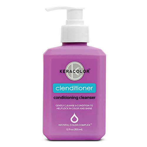 Keracolor Clenditioner Cleansing Conditioner Color Safe Prevents Fade - Replaces Your Shampoo, Keratin Infused (2 sizes)