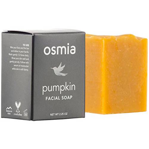 Osmia - Natural Pumpkin Facial Soap Bar | Clean Beauty For Healthy Skin (2.25 oz | 64 g)