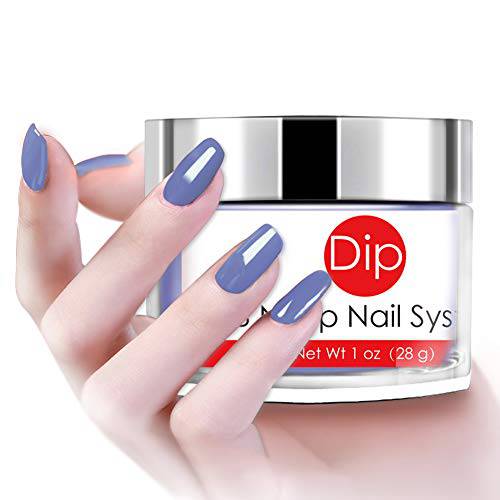 Light Blue Nail Dip Dipping Powder 1 Oz. – Pretty Acrylic Color Pigment Powders, No Need UV LED Lamp Cured (DIP 011)