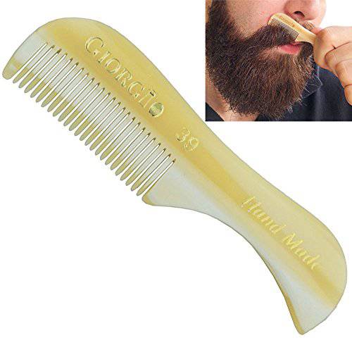 Giorgio G39 Extra Small 2.75 Inch Men’s Fine Toothed Beard and Mustache Comb for Facial Hair Grooming and Styling. Wallet Pocket Comb Handmade of Quality Durable Cellulose, Saw-Cut and Hand Polished