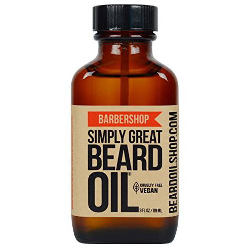 Simply Great Beard Oil - BAY RUM Scented Beard Oil - Beard Conditioner 3 Oz Easy Applicator - Natural - Vegan and Cruelty Free Care for Beards - America’s Favorite - Gifts for Men with Beards