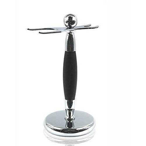 Spitalfields Shaving Company *Premium Grade* Brush and Razor Stand - Millwall 38 - Chrome with Faux Rosewood