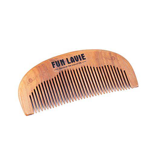 Beard Comb Hair Comb Natural Green Sandalwood Mustache Comb 4 Inch by FUNLAVIE