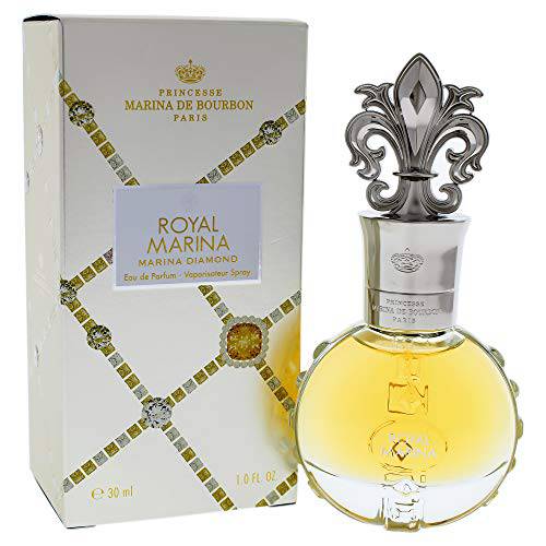 Marina de Bourbon Royal Marina Diamond by Princesse Eau de Parfum for Women - Amber Scent - Opens with Notes of Grapefruit and Blackcurrant - Perfume for Seductive and Confident Women - 3.4 oz