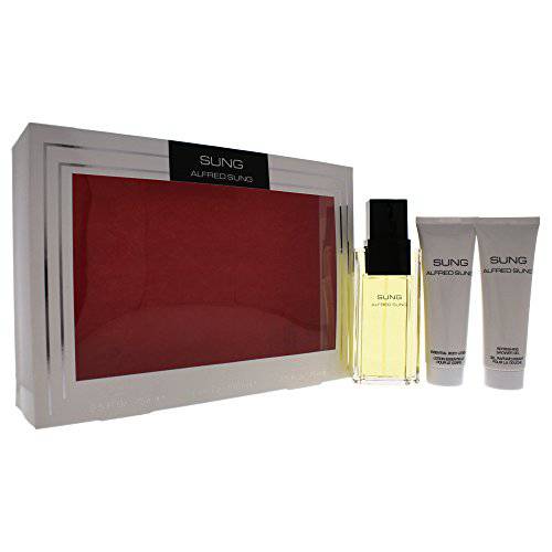Sung by Alfred Sung for Women - 3 Pc Gift Set 3.4oz EDT Spray, 2.5oz Essential Body Lotion, 2.5oz Refreshing Shower Gel.