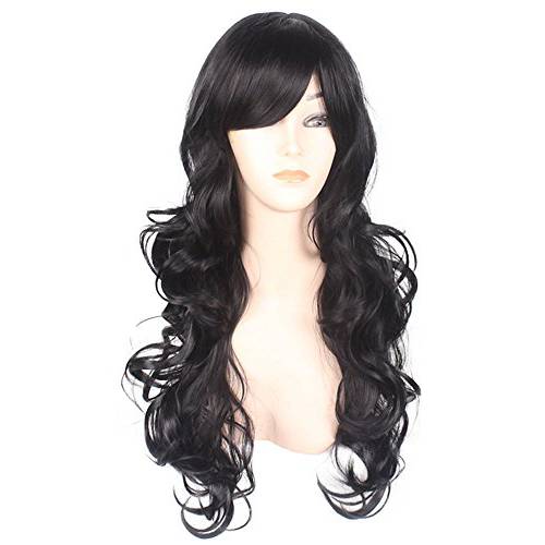 AneShe Wig Women’s 2 Tones Blonde Mixed Big Wave Synthetic Hair Long Wavy Curly Hair Wigs (Golden/Blonde)