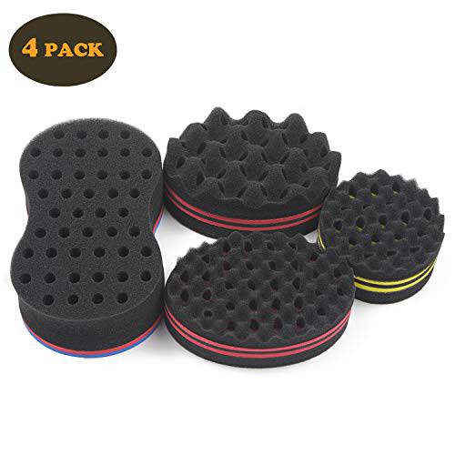 Big Holes Magic Barber Sponge Brush Twist Hair For Wave,Small Wave Big Wave,Coils,Afro Curl As Hair Care Tool Men and Women Curl Hair Sponge(4PCS)