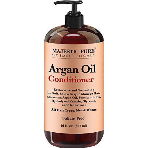 MAJESTIC PURE Argan Oil Conditioner for Hair - for All Hair Types, Women and Men, Sulfates Free, Parabens Free - Ideal for Daily Use - 16 Fl Oz