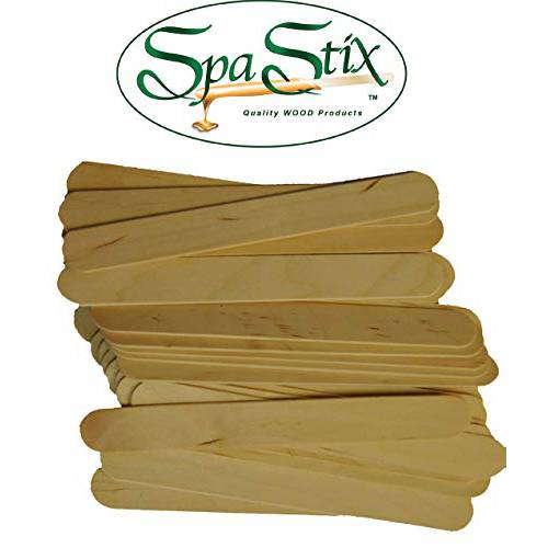 Spa Stix Large Jumbo Waxing Sticks - 6 x 3/4, Pack of 100 Jumbo Sticks