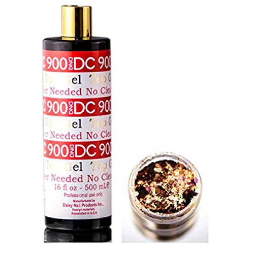 DND DC 900 TOP GEL, No Cleanser Needed, Soak off Gel NAIL All In One Daisy Top Coat for Nails 16 oz Refill