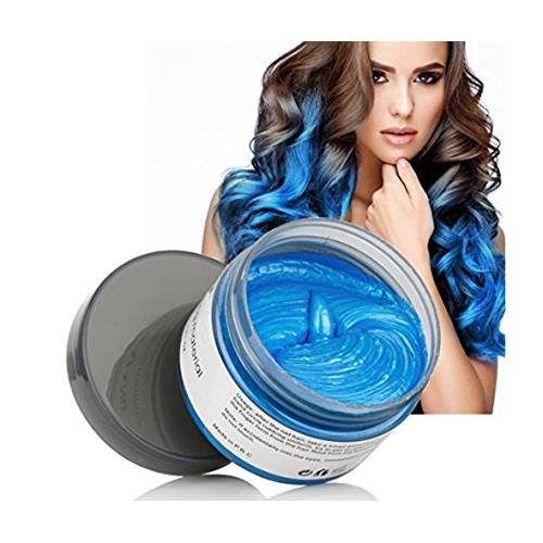 Temporary Hair Color Dye Wax, Instant Blue Hair Color Wax, EFLY Temporary Hairstyle Cream 4.23 oz Hair Pomades Hairstyle Wax for Men and Women (Blue)
