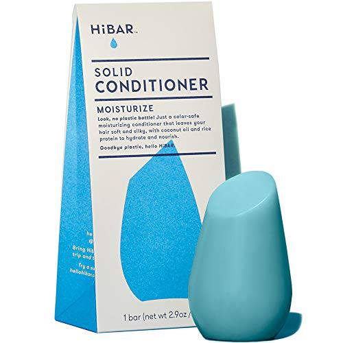 HIBAR Conditioner Bar, All Natural Hair Care, Plastic Free, Made with Eco Friendly Ingredients, Travel Size, Color Safe, Solid Sustainable Bars, Zero Waste (Moisturize)