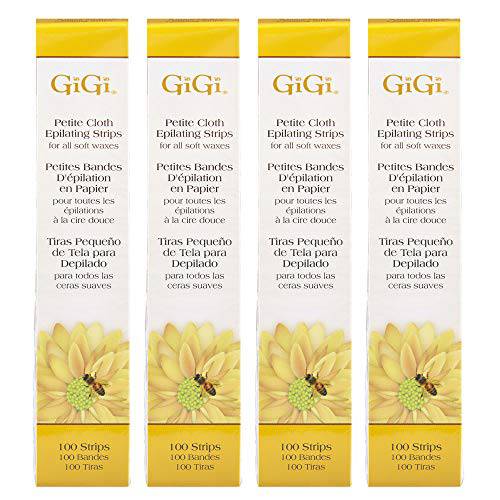 GiGi Petite Cloth Epilating Strips for Soft Hair Removal Wax, 100 strips x 4 pack