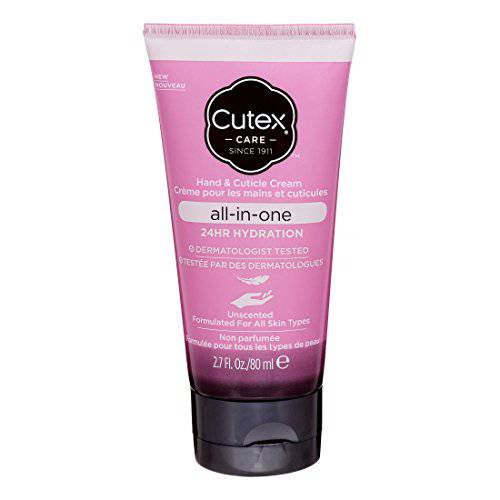 Cutex Hand & Cuticle Cream, All in One, 24hr Hydration - Unscented 2.7 Oz