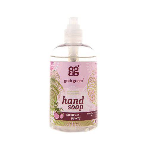 Grab Green Liquid Hand Soap, Thyme with Fig Leaf, 12 Ounce (Pack of 2)