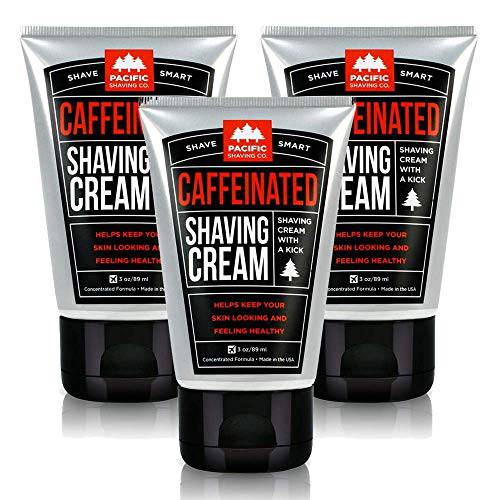 Pacific Shaving Company Caffeinated Shaving Cream - Shea Butter + Spearmint Antioxidant Shaving Cream with Caffeine - Vegan Formula for a Hydrating, Redness Reducing + Irritation Free Shave (2 Pack)