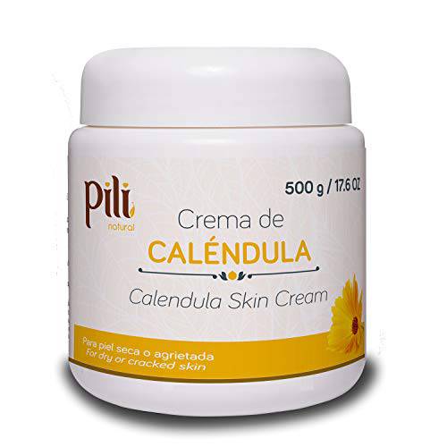 Pili Natural Calendula Cream - Moisturizing Cream for Rough, Dry, or Chapped Skin - 17.5 oz - Crema de Calendula