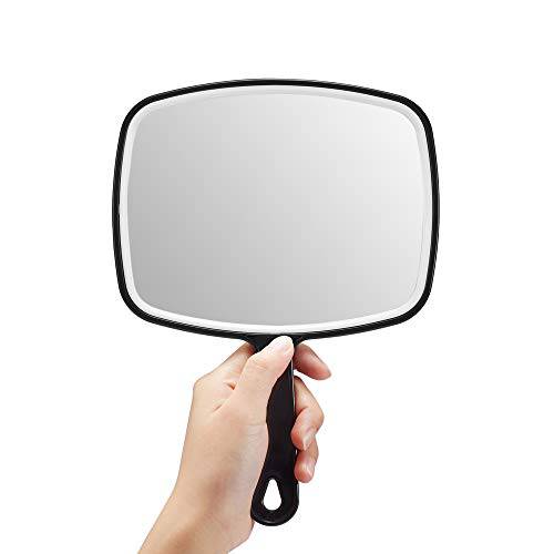 OMIRO Hand Mirror, Black Handheld Mirror with Handle, 6.3 W x 9.6 L, Pack of 3