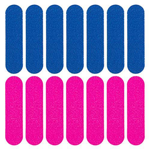 AUEAR, Mini Nail Files Bulk Disposable Double Sided Emery Boards Tools (Blue & Pink, 100 Pack, 2*0.5)