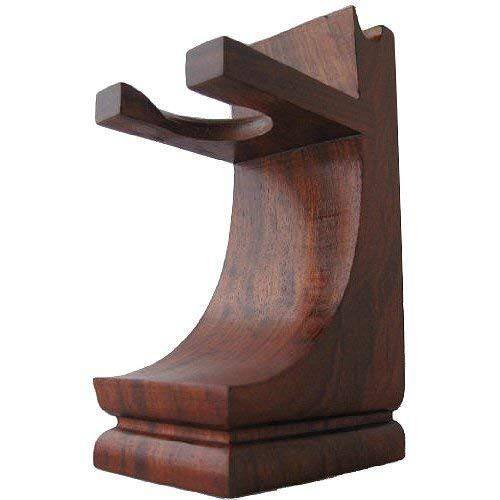 G.B.S Mahogany finish Brush & Razor Drip Stand, prolongs your Shaving Brush Life, Great Stand to Store all your Shaving Tools, Shaving Accessories, Convenient & Attractive