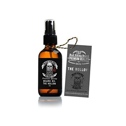 Mad Viking Beard Co. Premium Beard Oil for Men - Natural Beard Softener, Conditioner, and Skin Moisturizer - Reduces Beard Itch - For Thicker Looking Beards - Made in the USA (The Hollow, 2oz Beard Oil Spray)
