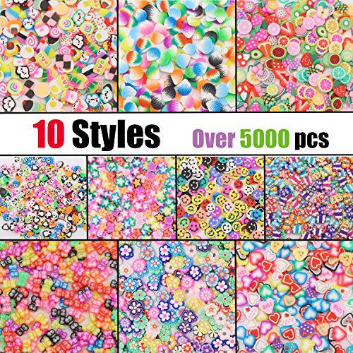 Crafare Mini 1/4 Inch 5000pc 3D Fruit Slice Face Nail Art Decorations Christmas Slime Making Supply for Sticking to Slime and Nail Art