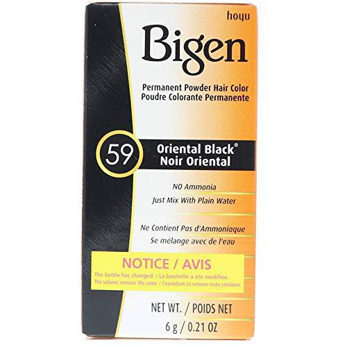 Bigen, Permanent Powder Hair Color ea, 59 Oriental Black, 0.21 Ounce