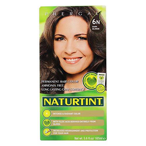 Naturtint Permanent Hair Color 6N Dark Blonde (Pack of 1), Ammonia Free, Vegan, Cruelty Free, up to 100% Gray Coverage, Long Lasting Results
