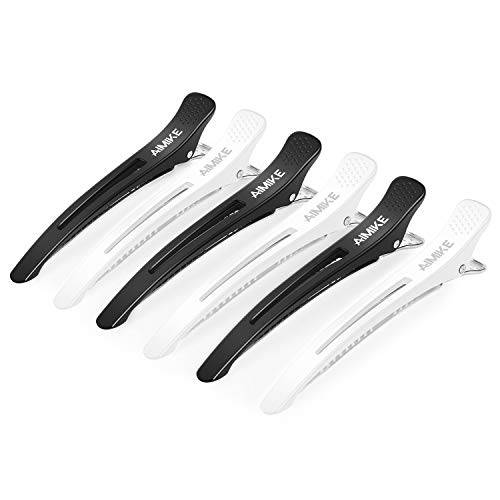 Hair Clips, AIMIKE 6 Pack Hair Clips for Styling and Sectioning, Non Slip Hair Clips with Silicone Band, No-Trace Hair Clips for Thick and Thin Hair - Professional Salon Hair Clips