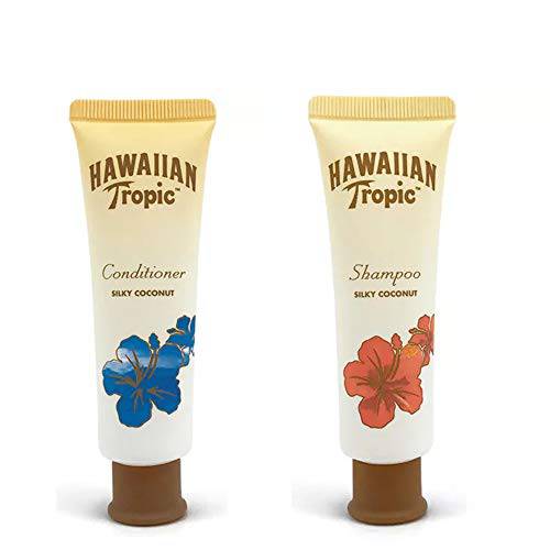 Hawaiian Tropic Shampoo and Conditioner Silky Coconut Fragrance – Lot of 16 (8 each) – Each 1 Oz – Total 16 Oz