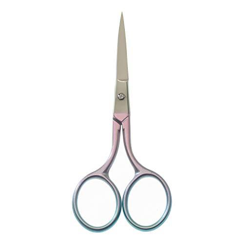 Motanar Multicolor Professional Grooming Scissors for Personal Care Facial Hair Removal and Ear Nose Eyebrow Trimming Stainless Steel Fine Straight Tip Scissors 3.9 Inch (Pink)