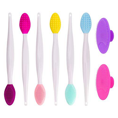 LUTER 6 pcs Silicone Exfoliating Lip Brush Double-Sided Soft Cleaning Beauty Tool for Smoother Skin and Lip Assorted Colors