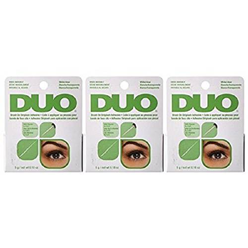 Duo Brush-On Striplash Adhesive White/Clear 0.18 Ounce (5.3ml) (3 Pack)