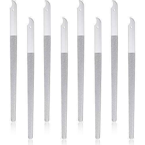 8 Packs Diamond Nail File Stainless Steel Double Sided Nail File Metal File Buffer Fingernails Toenails Manicure Files Manicure Pedicure Tools for Salon and Home, 8 Inches